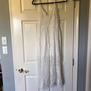 White dress - falls about kid calf